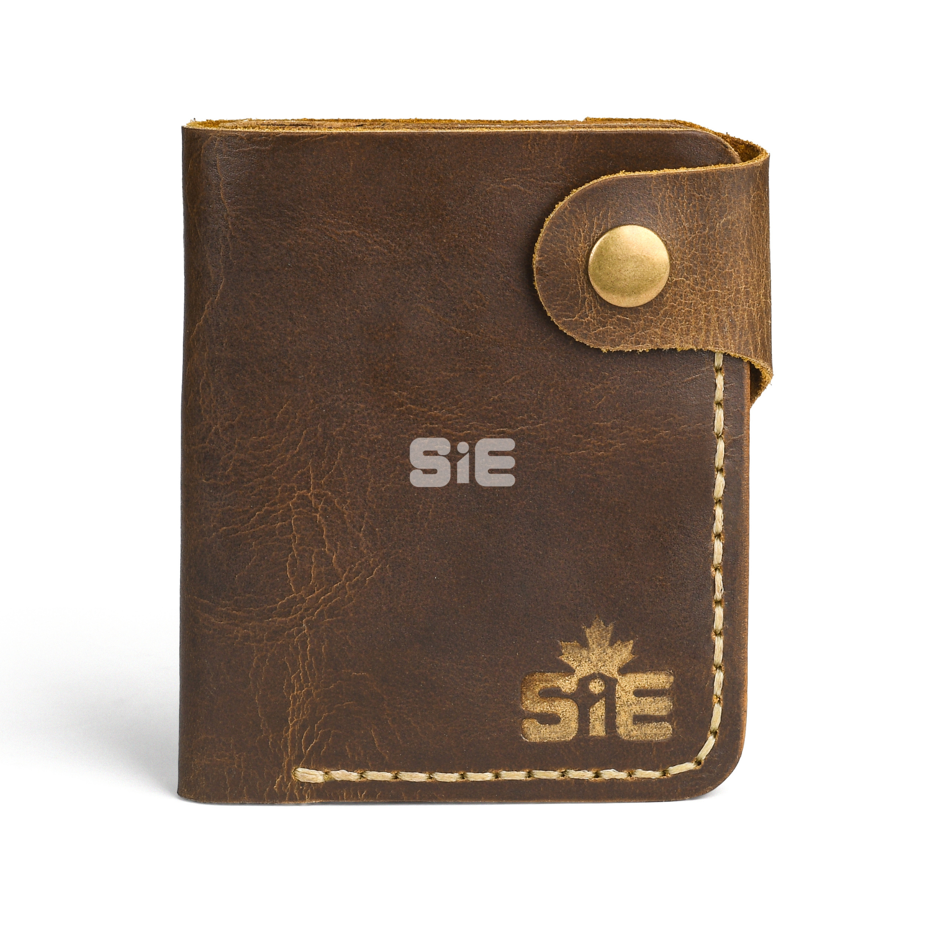 Men's Light Brown Leather Minimalist Bifold Wallet
