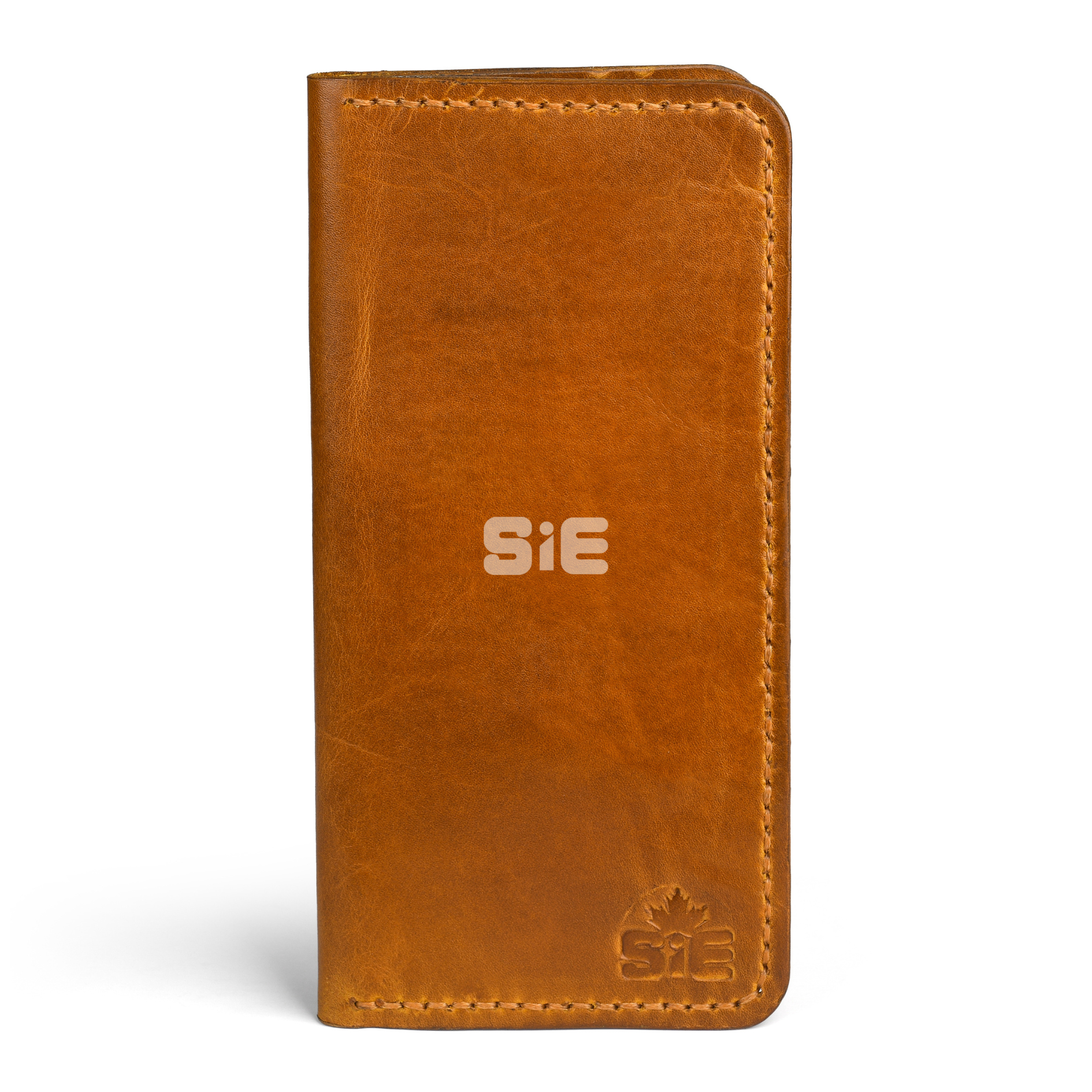 Men's Tawny Cinnamon Brown Leather Minimalist Bifold Wallet