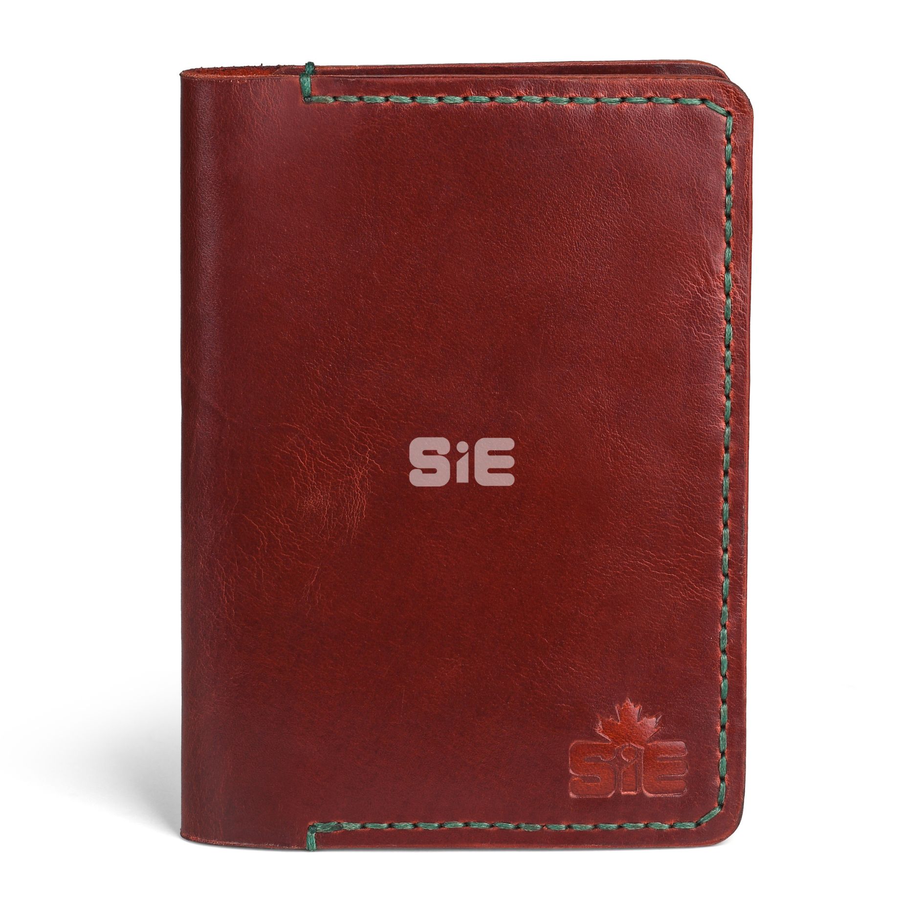 Men's Oxblood Burgundy Leather Passport Holder and Travel Wallet