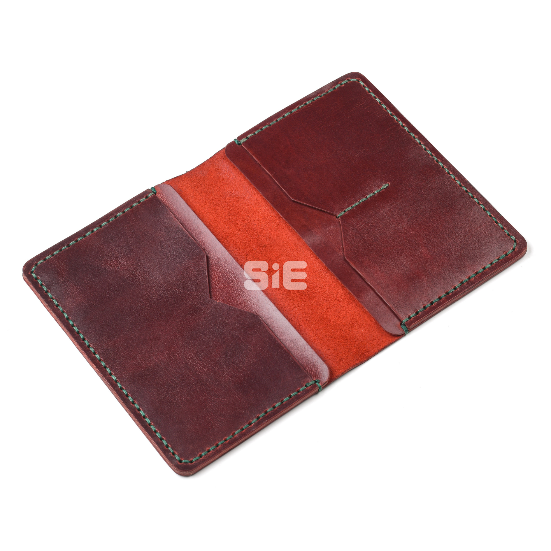 Men's Oxblood Burgundy Leather Passport Holder and Travel Wallet
