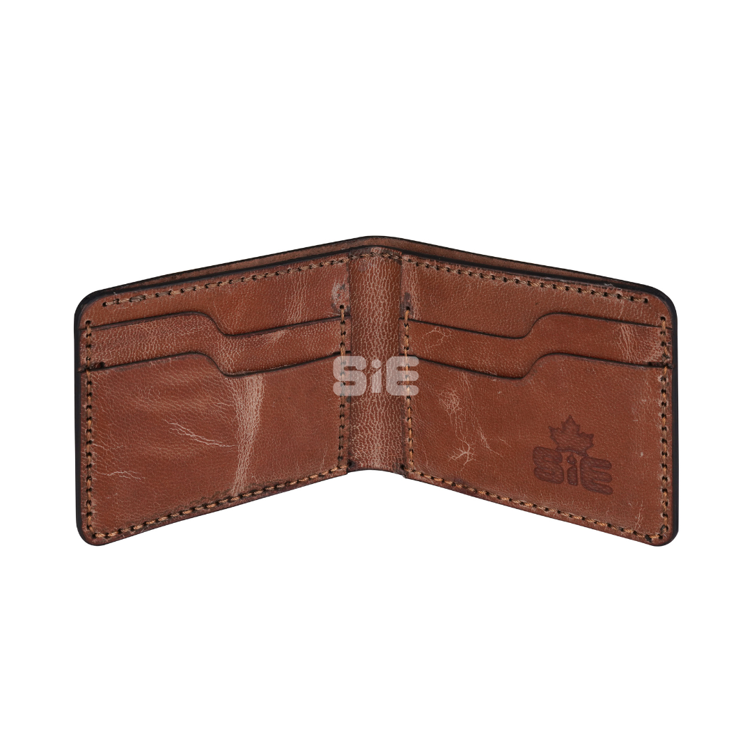 Men's Hair-On Cowhide Leather Bifold Wallet | Brown & White | Handcrafted | SIE