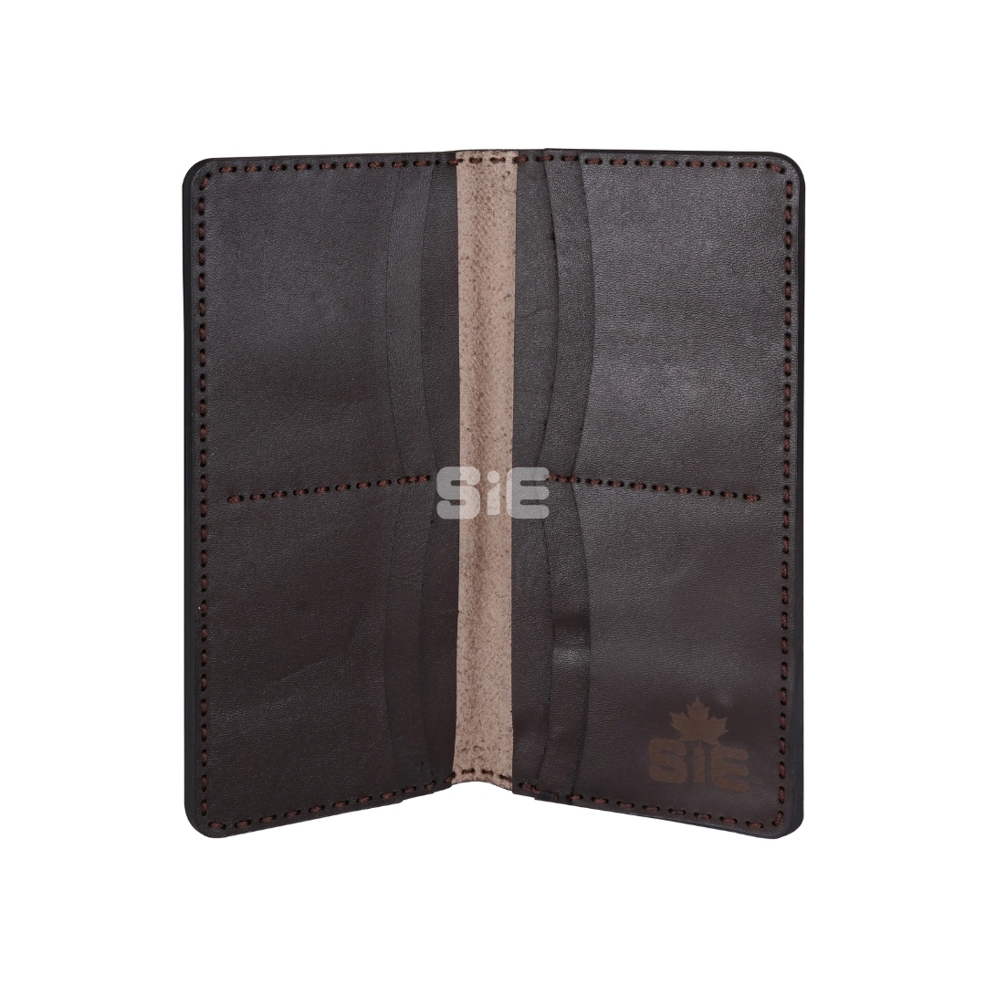 Men's Snake Print Leather Long Bifold Wallet | Brown & Black Exotic Texture | Handcrafted | SIE
