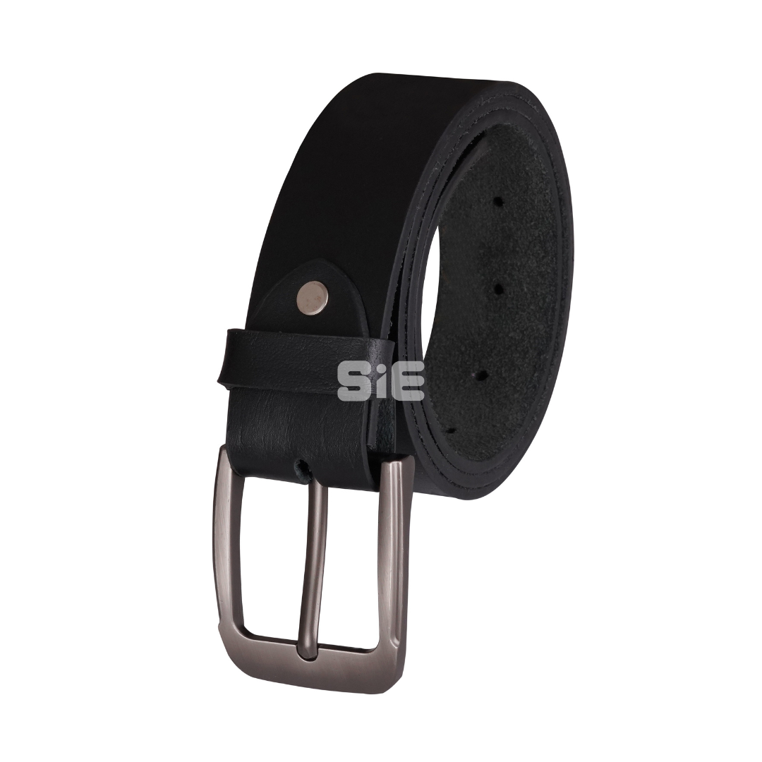 Men's Black Snake Print Genuine Leather Belt | Slim | Rounded Gunmetal Buckle | Handcrafted | SIE Canada