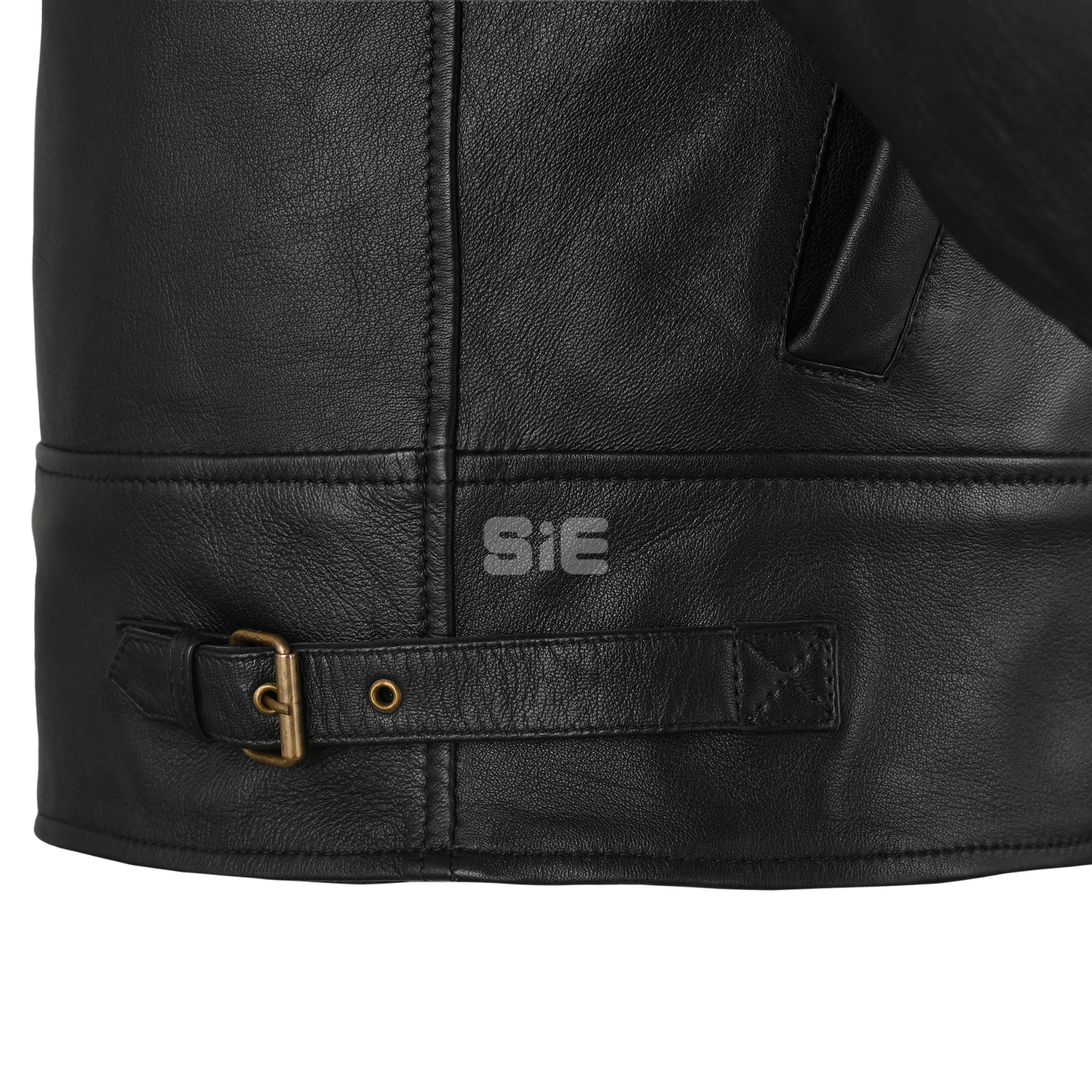 Men's Black Leather Bomber Jacket | Shearling Lining & Hood | SIE Canada