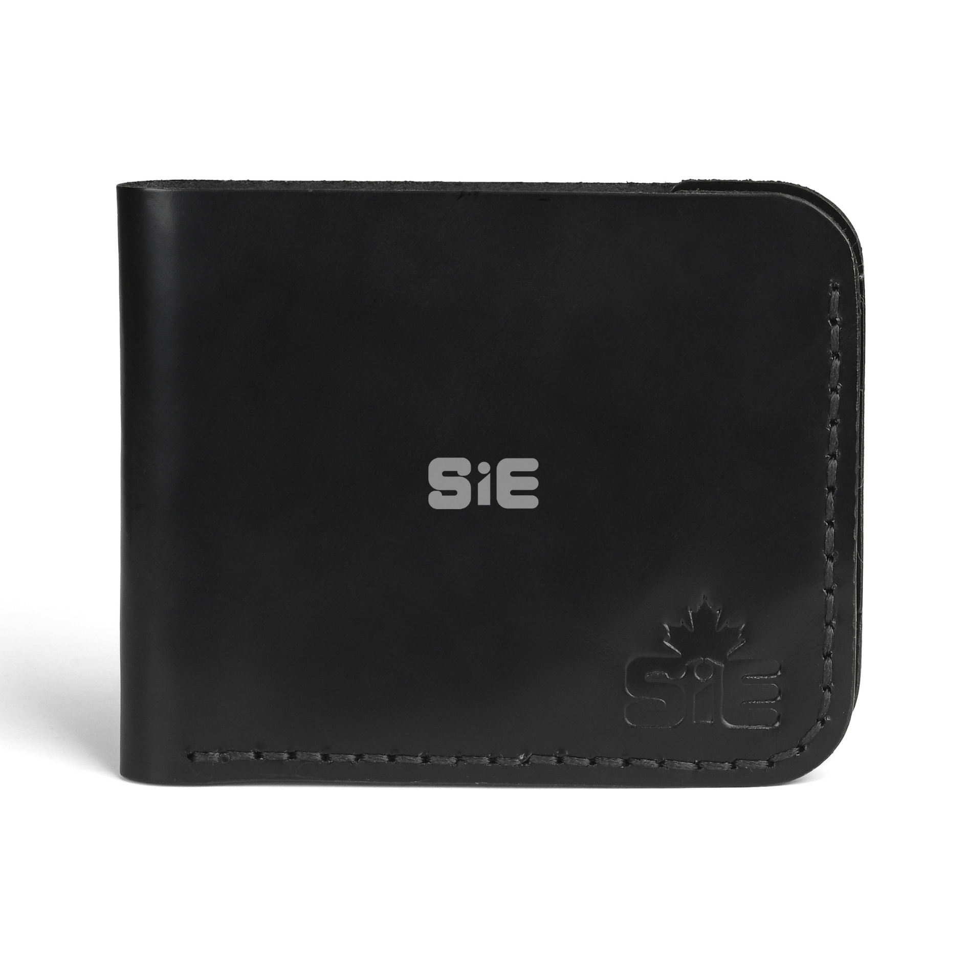 Men's Black Leather Minimalist Bifold Wallet