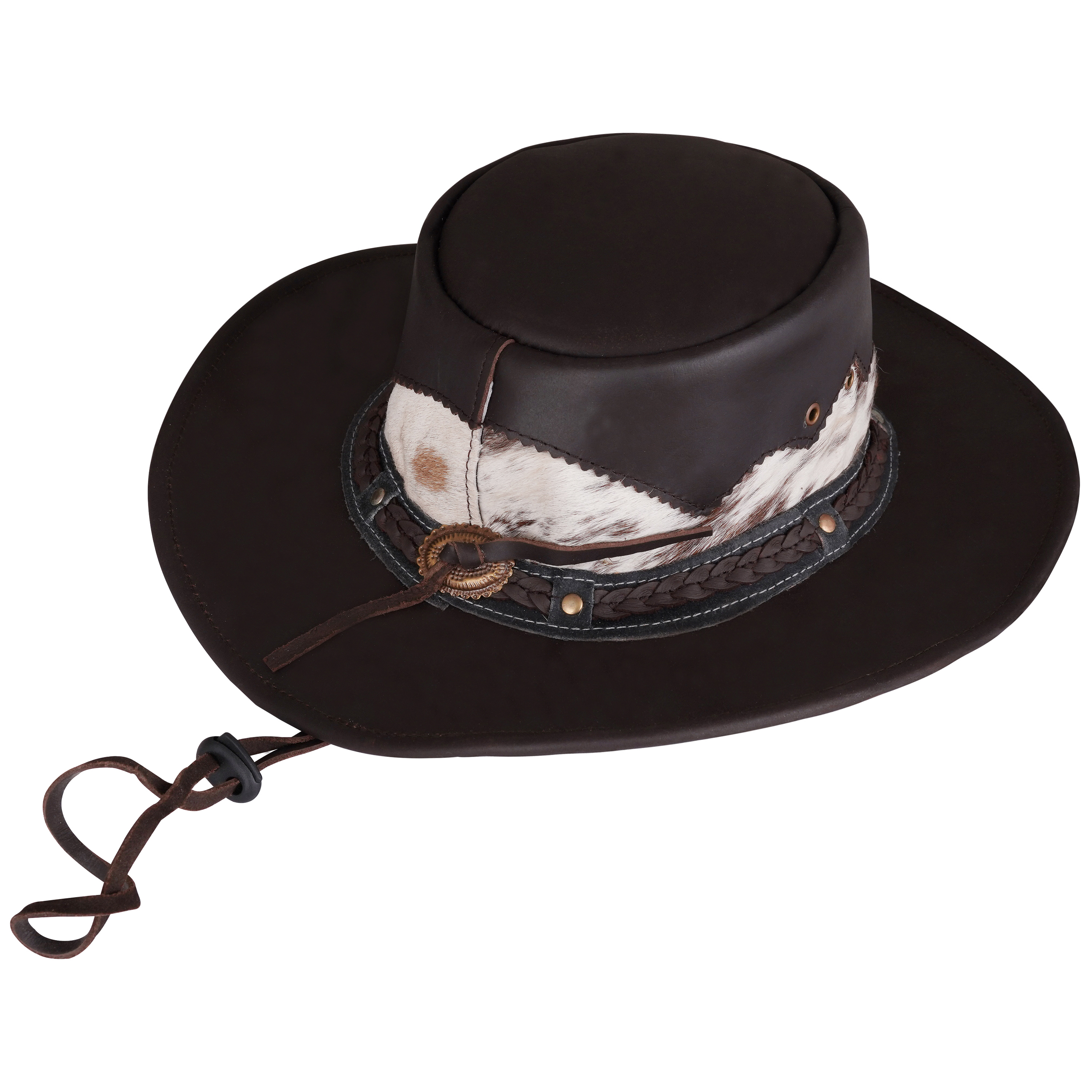 Hair-on Leather Hat - Mens