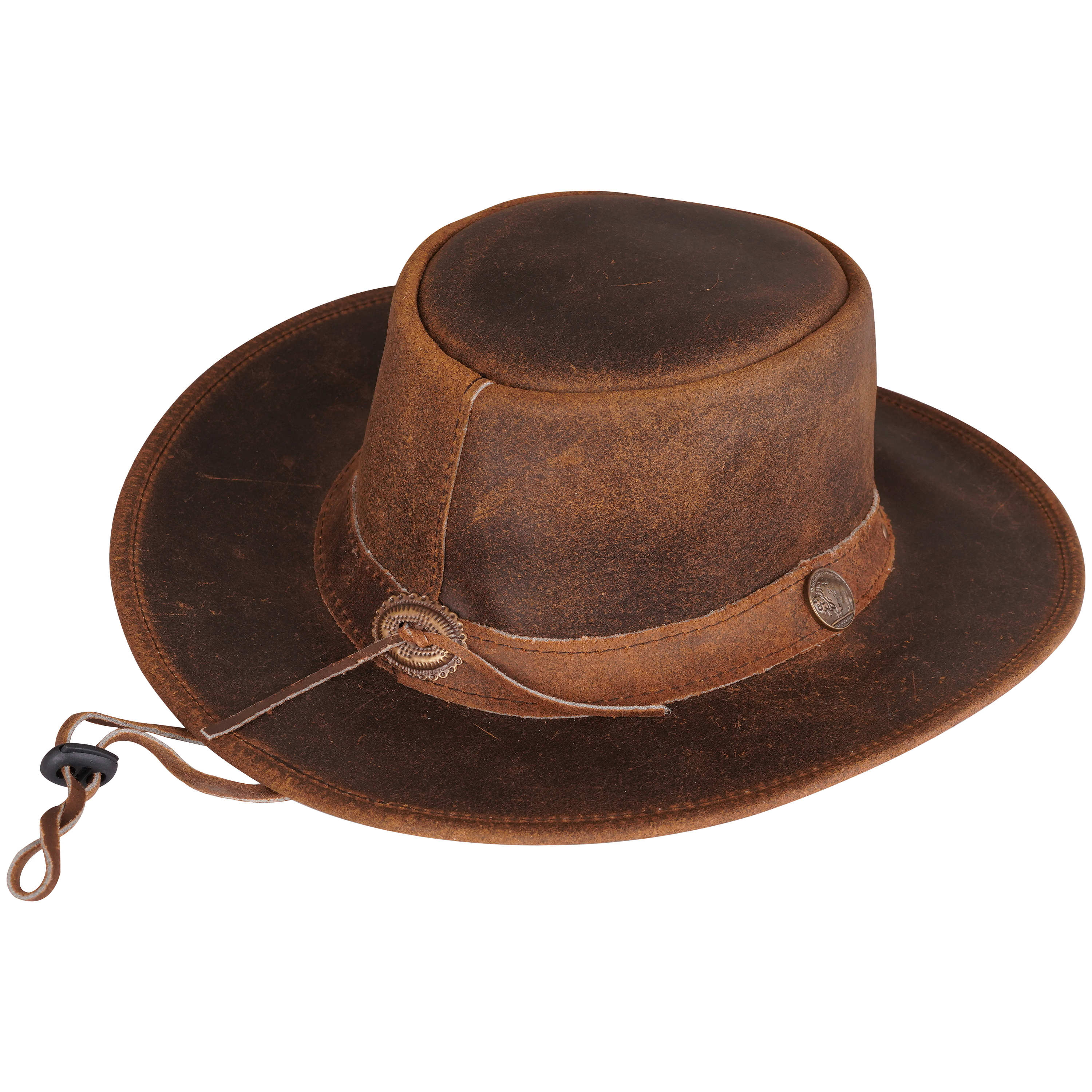 Cowboy Leather Hat – Handmade Western Style Hat in Brown by Sialkot Import Export