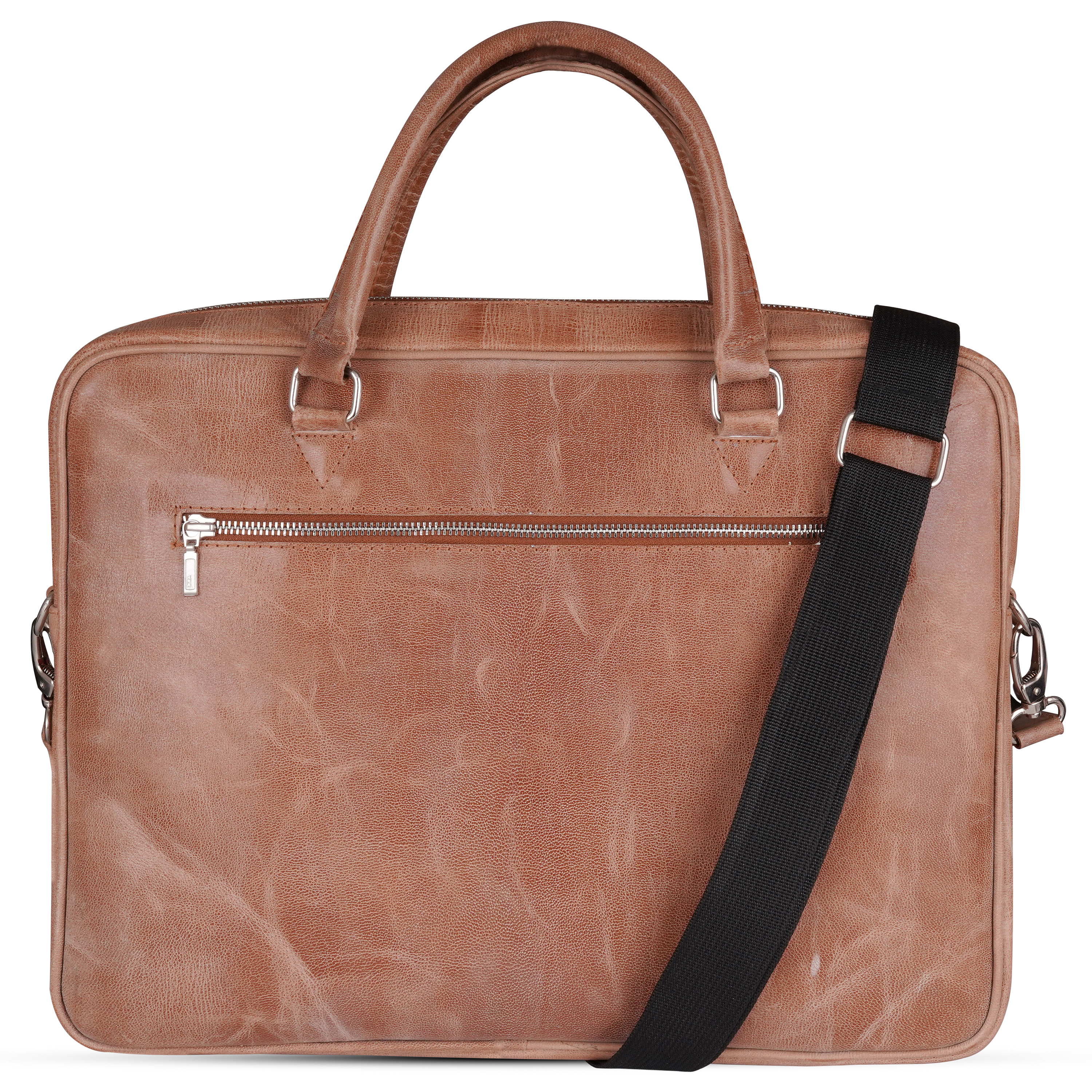 Handmade Light Brown Leather Laptop Bag – Premium Office & Travel Bag by Sialkot Import Export