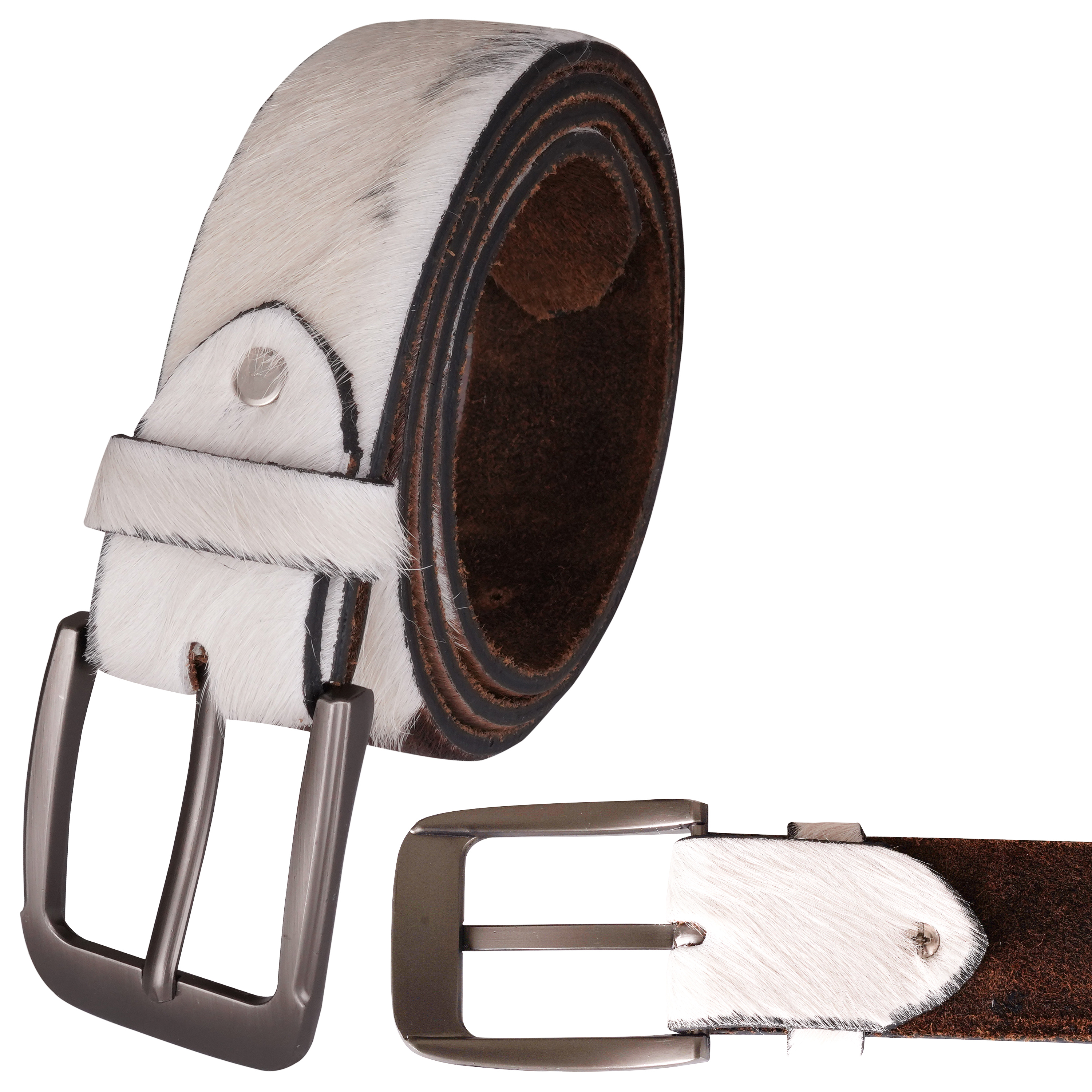 Hair-on Leather Belt - Men's