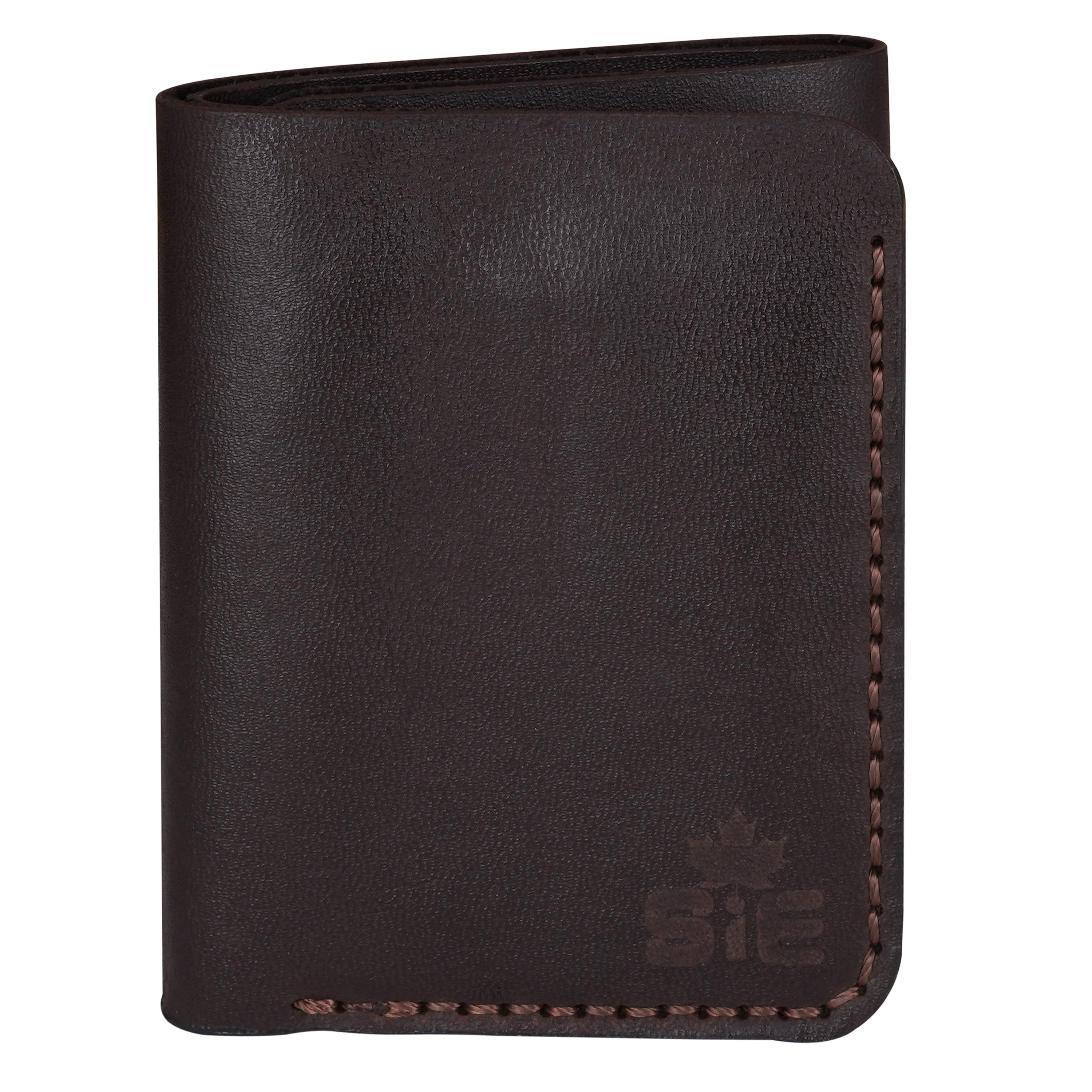 Black Tri-Fold Handmade Leather Wallet - Men's