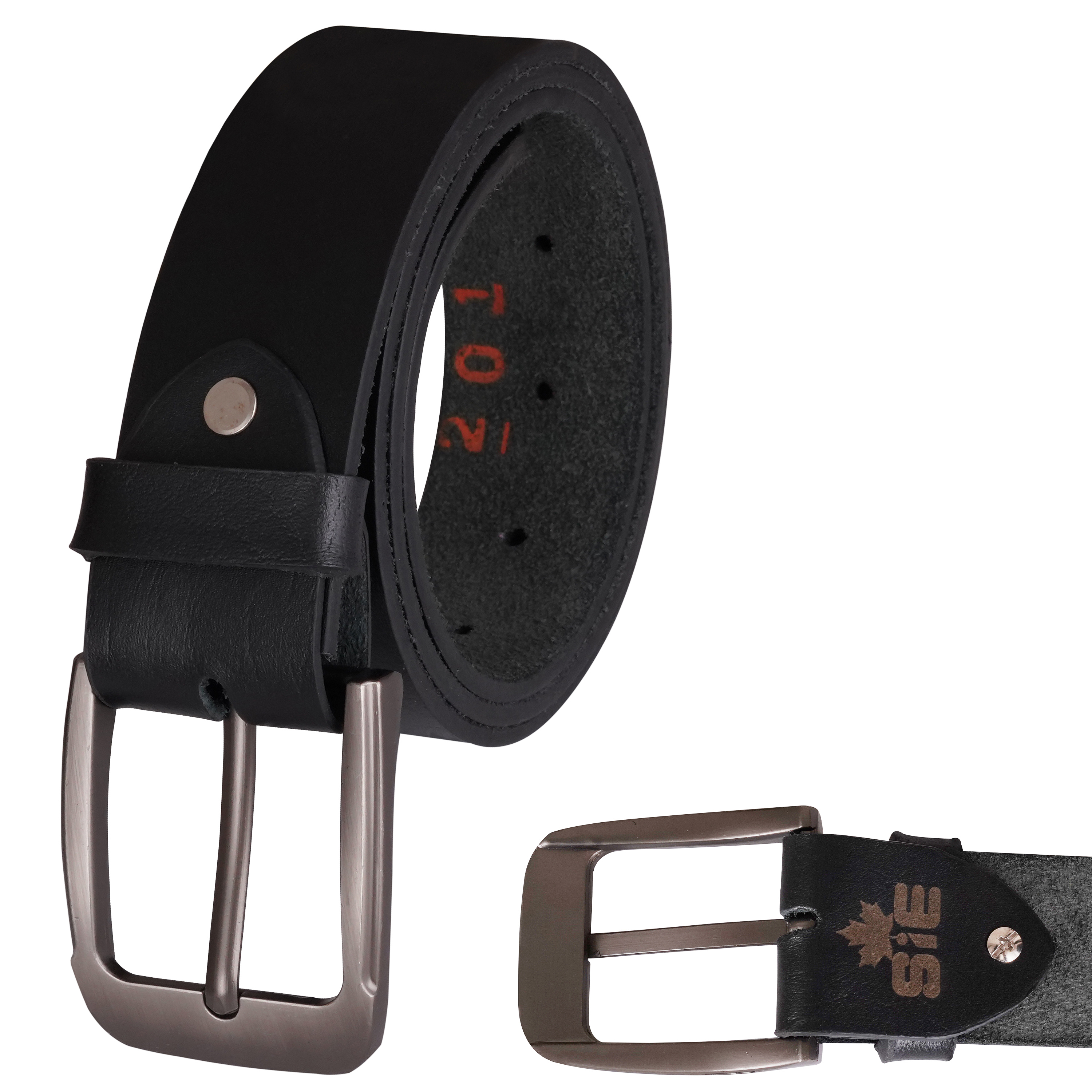 Black Leather Belt - Men's